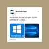 A white square graphic with the Blind Help Project logo at the top. The main text says, "WINDOWS 10 END-OF-LIFE GUIDE OCTOBER 14, 2025…" Below, there are two images: one is the blue Windows 10 logo, and the other shows the Windows 10 desktop with text about the 2025 end of life and a guide for secure business transition. At the bottom, there's small text that says "Read more…"